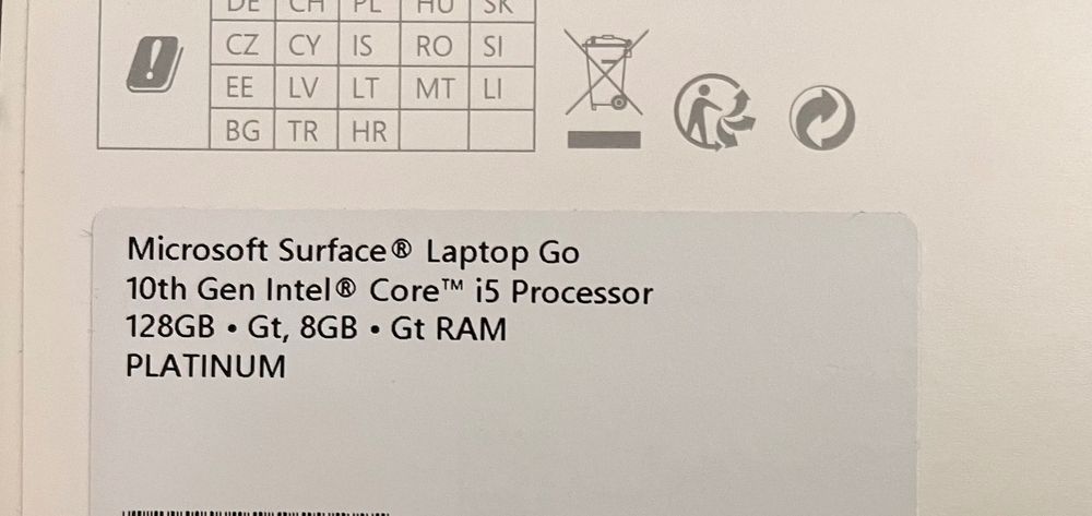 Microsoft Surface ® Laptop Go
128GB