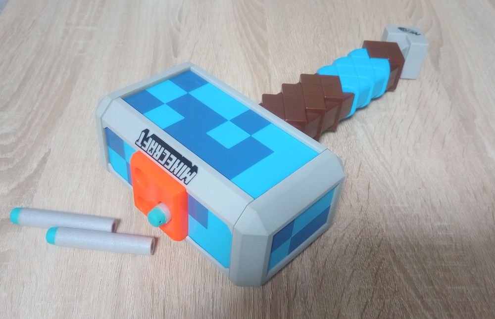 Бластер Nerf молот Minecraft
