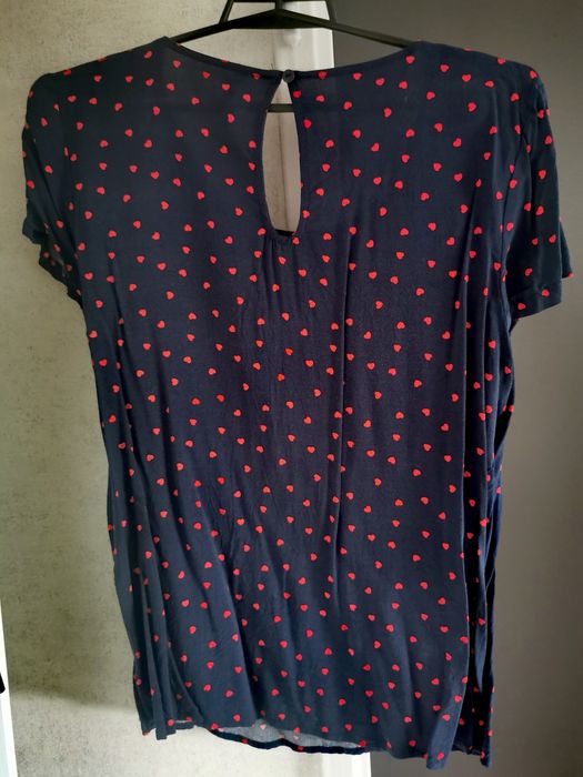 T-shirt granatowy w serca, rozmiar 38, Only