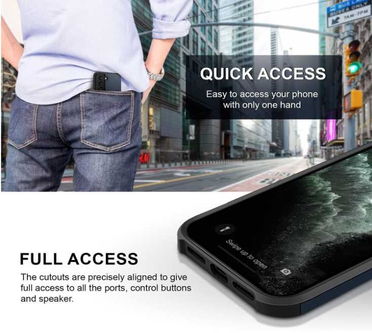 Etui BEZ Samsung Galaxy S21 pancerne hybrydowe granatowe