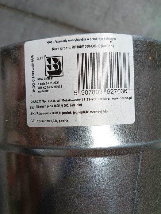 Sprzedam Rurę Prostą RP160/1000-OC-K (kielich)