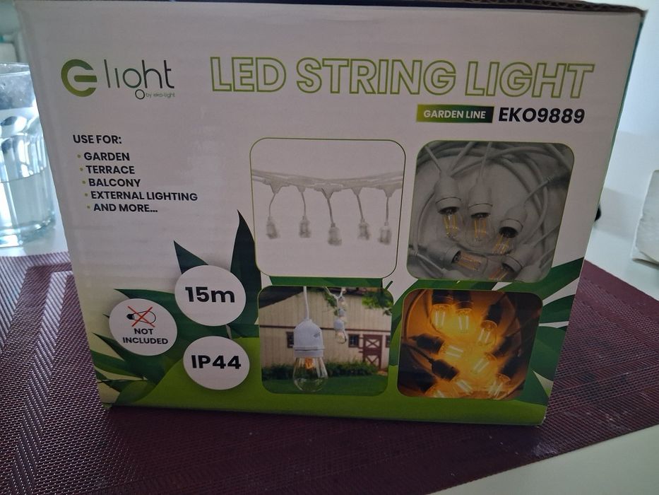 Jasna girlanda ogrodowa 15 m (Eko-Light EKO9889)  nowa / nieużywana