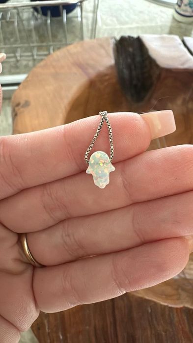 Colar em Prata 925 com Pingente Mão de Fátima (Hamsa)