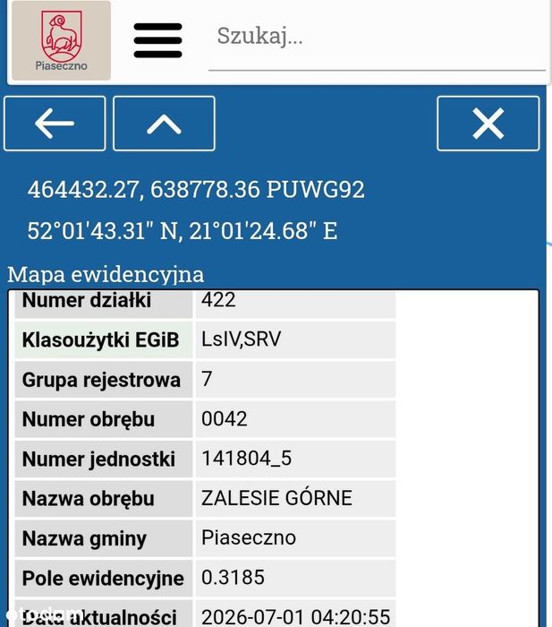Urokliwa nieruchomość w Zalesiu Górnym.