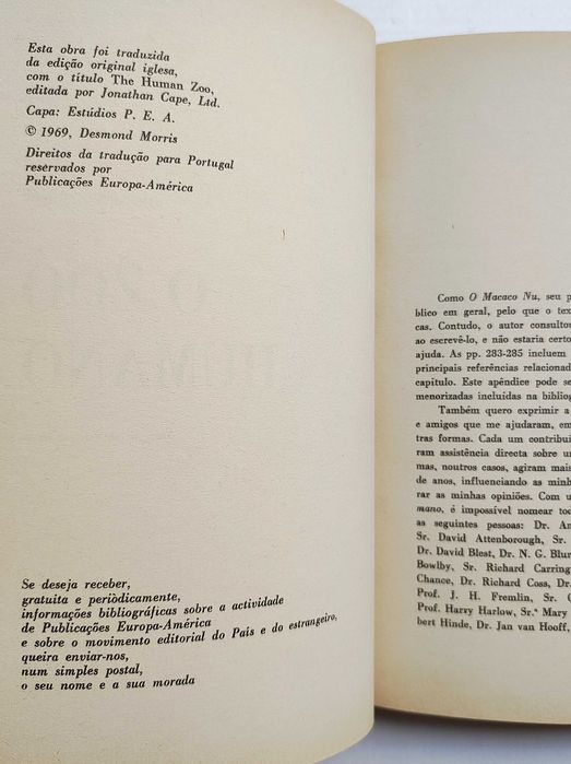 Livro O Zoo Humano - Desmond Morris