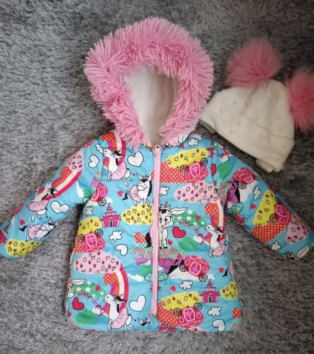 Зимова куртка 86-92 на дівчинку.