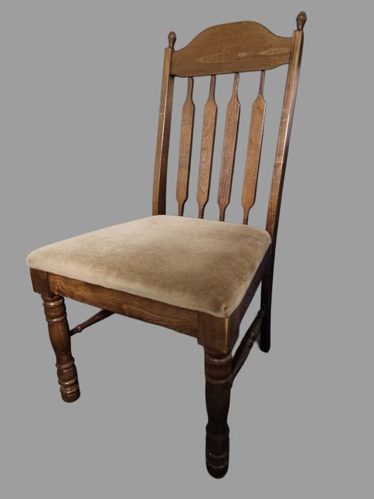 Komplet 4 drewnianych krzeseł PRL | Drewniane krzesło