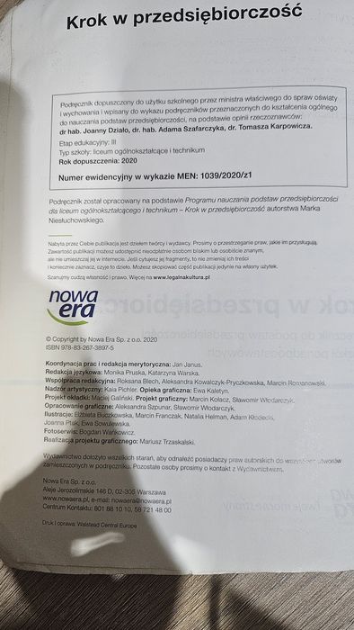 Książka do Przedsiębiorczości