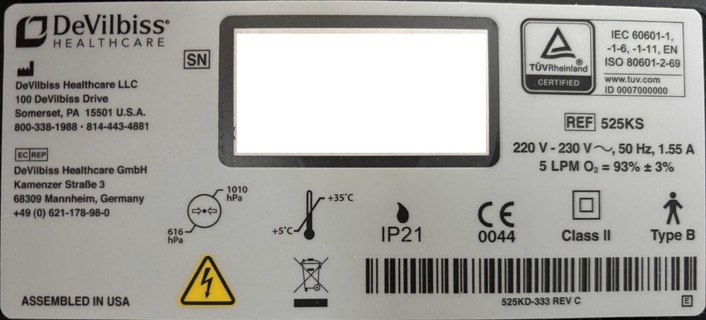 Koncentrator tlenu Devilbiss Compact 525 KS 5L