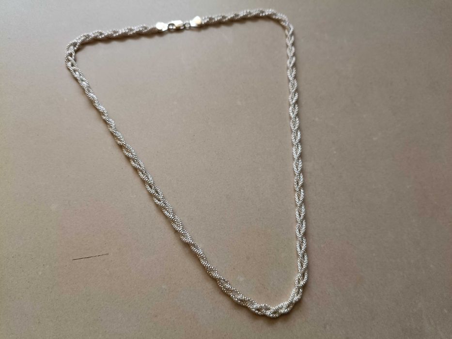 Srebrny naszyjnik łańcuszek 50 cm Warkocz 10,5 g Srebro 925