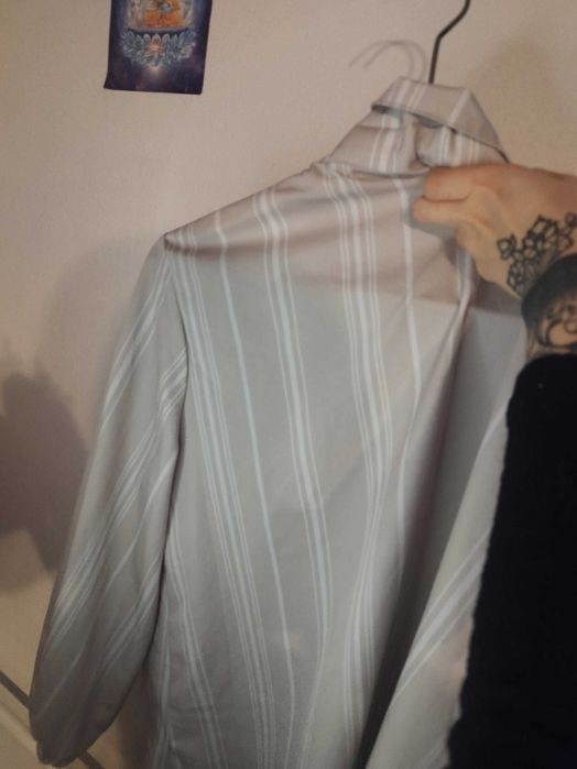 Marynarka damska szara biała w paski