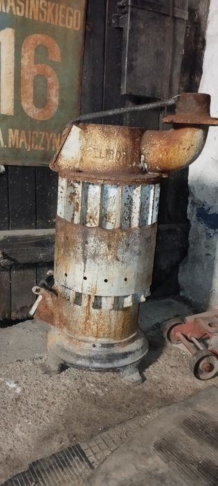 Przedwojenny piec PKP Huta  "elibor "kolej muzealny eksponat . WP1939.