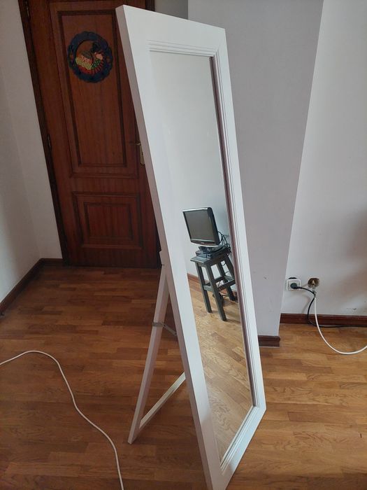 Espelho alto madeira branco