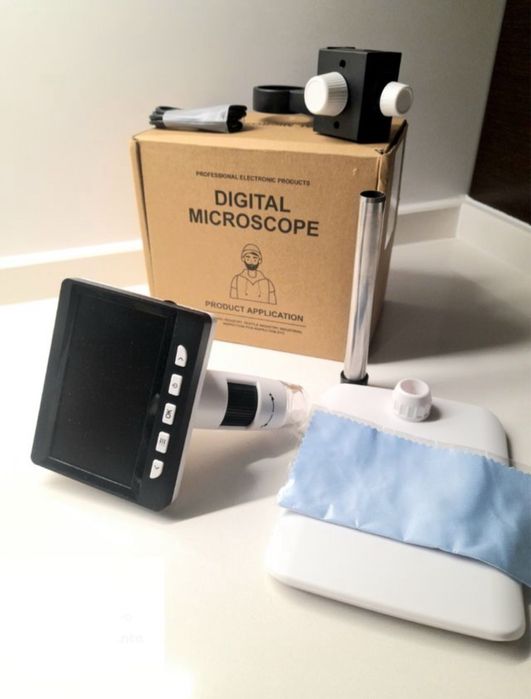 Microscópio digital IPS video e fotografias