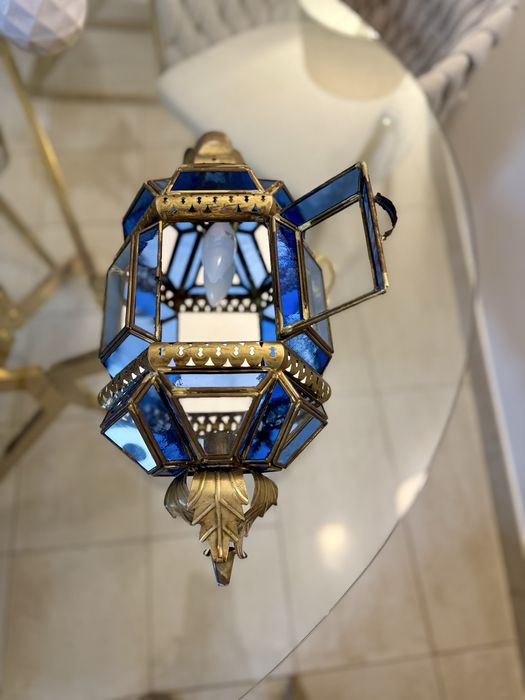 Lâmpadas de Parede Persas , latão dourado e cristal , azul e vermelha!