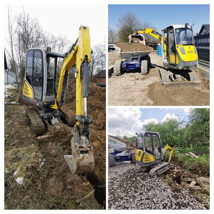 Usługi minikoparką, wozidłem 4x4, transport wywrotką do 4t, kruszywa.