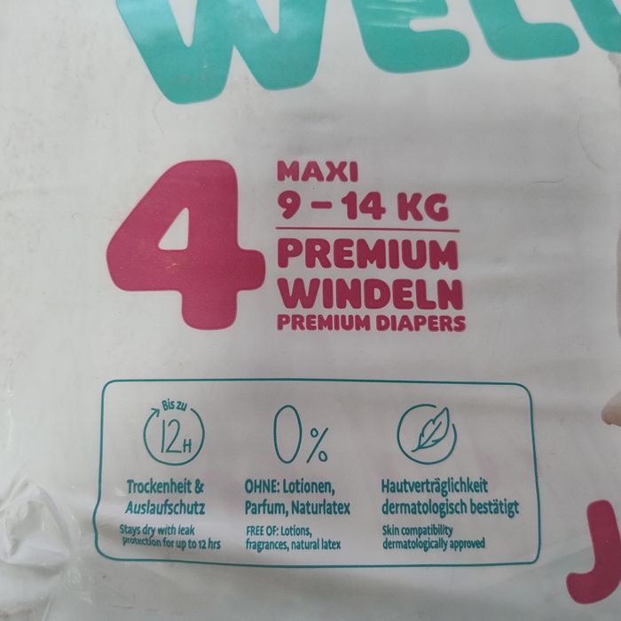 Підгузники Pampers Premium Baby Well 4 84 шт. Німеччина