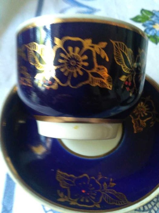 Чашка чашки блюдце сахарница кобальт Довбышский фарфор.з-д