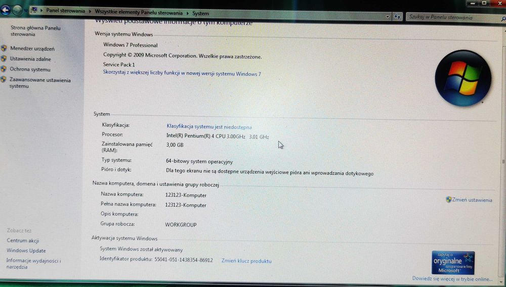 Klasyczny PC pod biurko, sprawdzony, komplet z monitorem