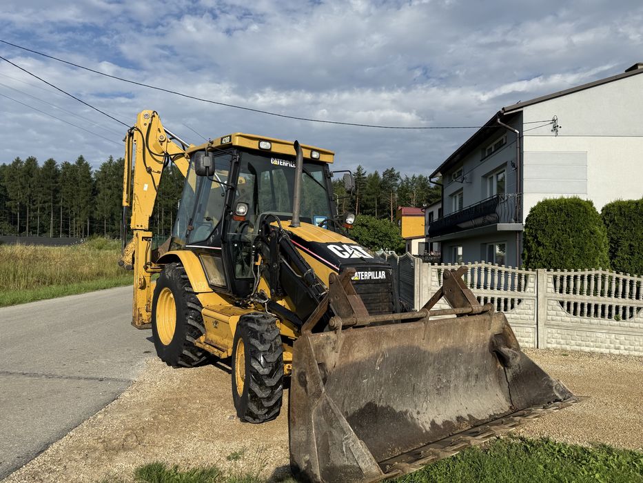 Cat 428D 2005r 3 lyzki caterpillar  koparko ladowarka