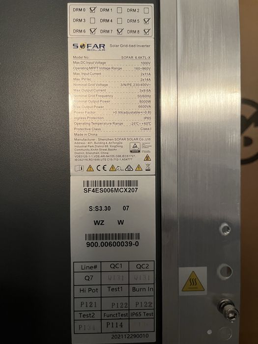 Falownik SOFAR  6.6 KTL-X