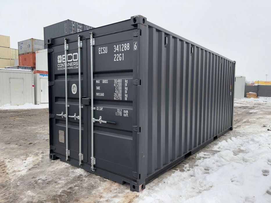 Kontener morski magazyn 20'DC OW RAL 7021 easy open - Poznań