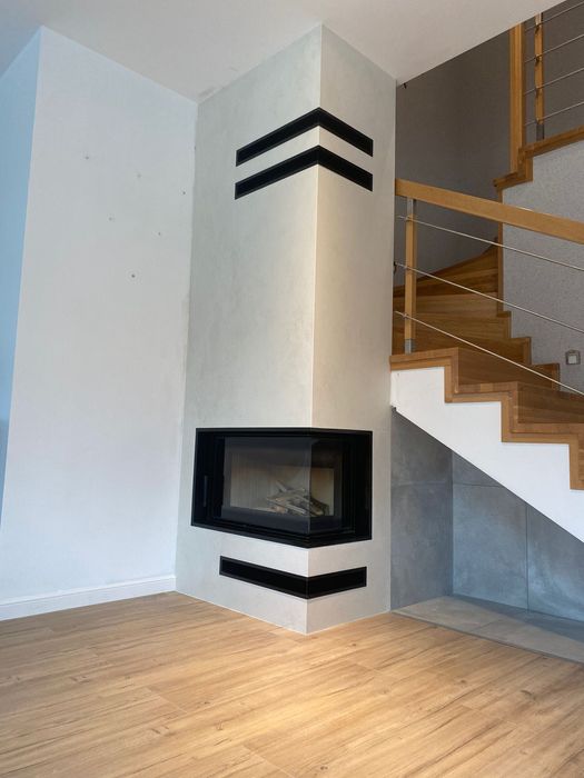 kominek + spieki kwarcowe/ Laminam