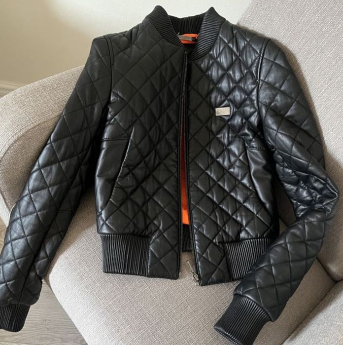Куртка кожа кожаная бомбер philipp plein оригинал
