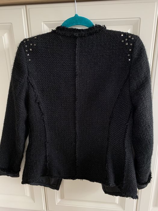 Marynarka żakiet z tkaniną boucle New look 38 M czarny