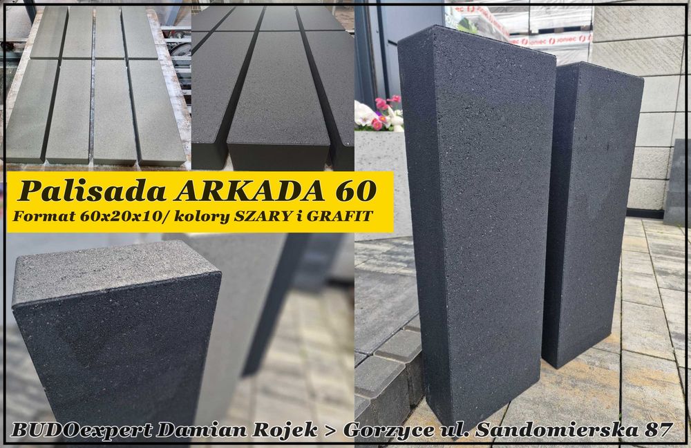 Obrzeże betonowe 6x20x100 GRAFIT chodnikowe trawnikowe krawężnik PROMO
