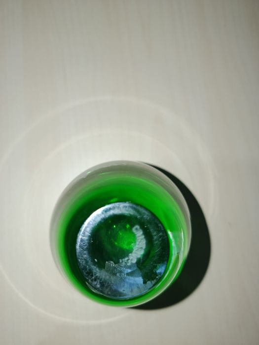 Vaso de Vidro Artístico Italiano Cristalcor – Verde Esmeralda com Deta