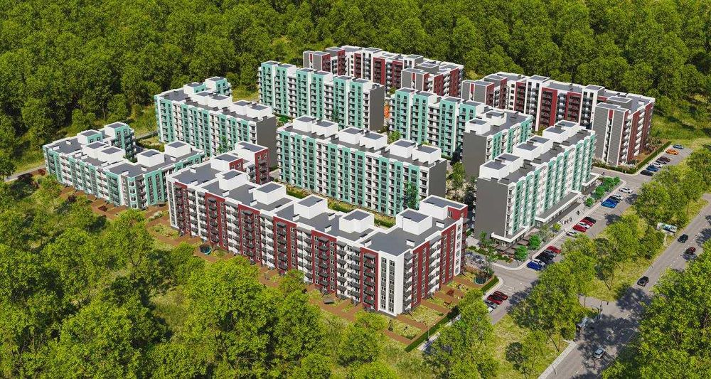1-к квартира 45,3 м2 з подвір'ям 18 м2. Амстердам Клубний. Білогородка