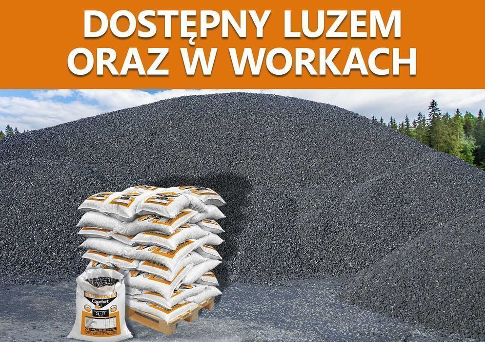 Węgiel GROSZEK (dawniej ekogroszek) GÓRA, niska spiekalność!