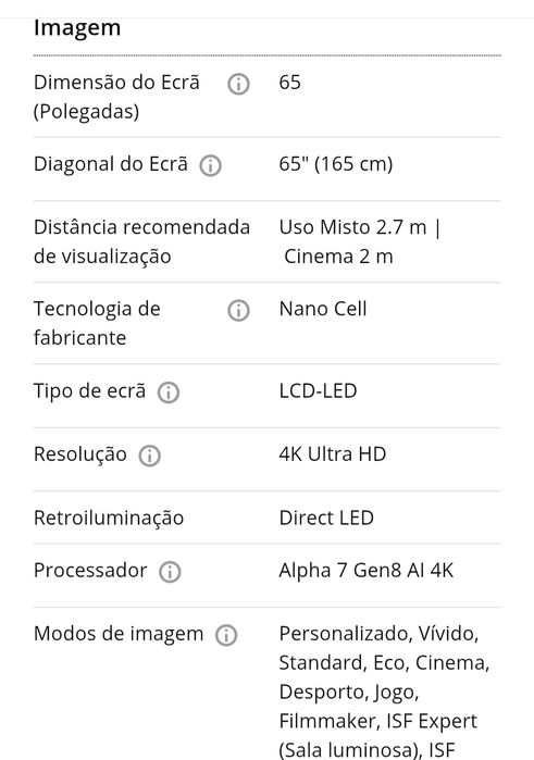 TV LG 65NANO81 - 65"- NOVA