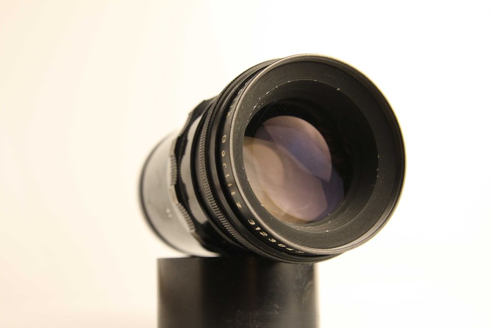 Mayer Optic Gorlitz Primotar 135mm F3,5 Exa jak Trioplan Soap bubble bokeh, przysłona wielolistkowa