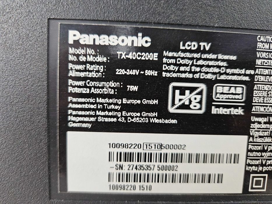 Panasonic TX-40C200E płyta główna
