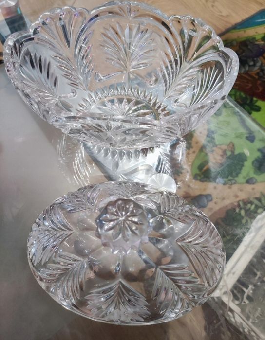 Kryształowa duża bombonierka na słodycze drobiazgi