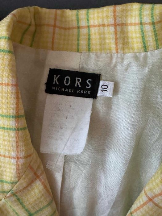 Modna żółta marynarka w kratę od Michael Kors