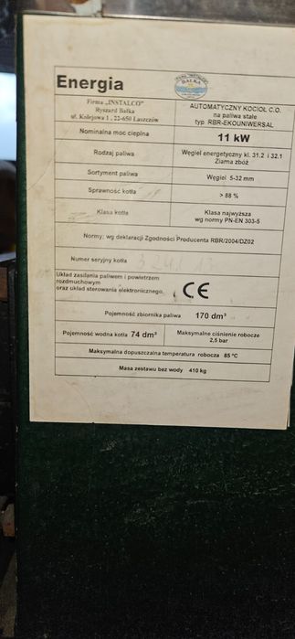 Piec  CO z podajnikiem