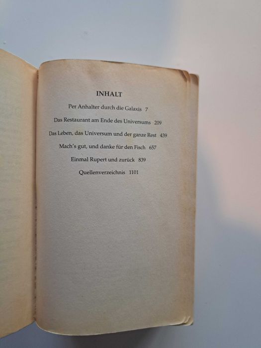 "Per Anhalter durch die Galaxis", Douglas Adams, książka w jęz.niem.