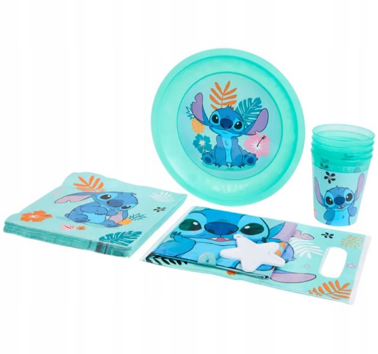 Святковий набір посуду для дітей Стіч 36 елементів