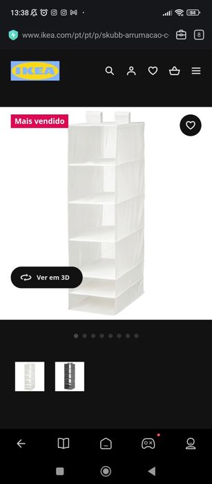 Caixa de organização de armário, branca