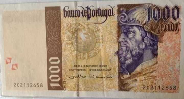Nota 1.000 Escudos república Portuguesa Ano 2.000  ( Banco Portugal )