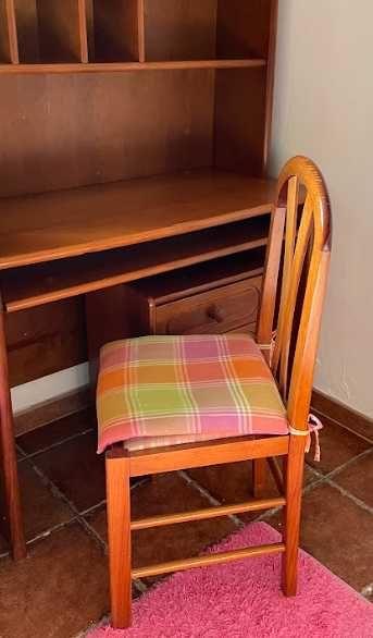 Conjunto Madeira Pinho Mel - Estúdio de quarto e Escrevaninha