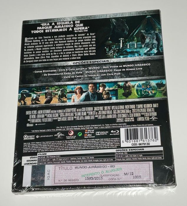 Jurassic Park Homem Aranha John Wick blu ray
