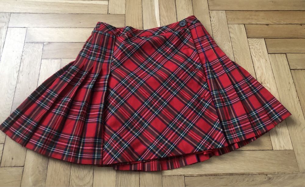 Plisowana spódnica w czerwoną szkocką kratę Jack Wills | UK 8 / S (36) / XS (34)