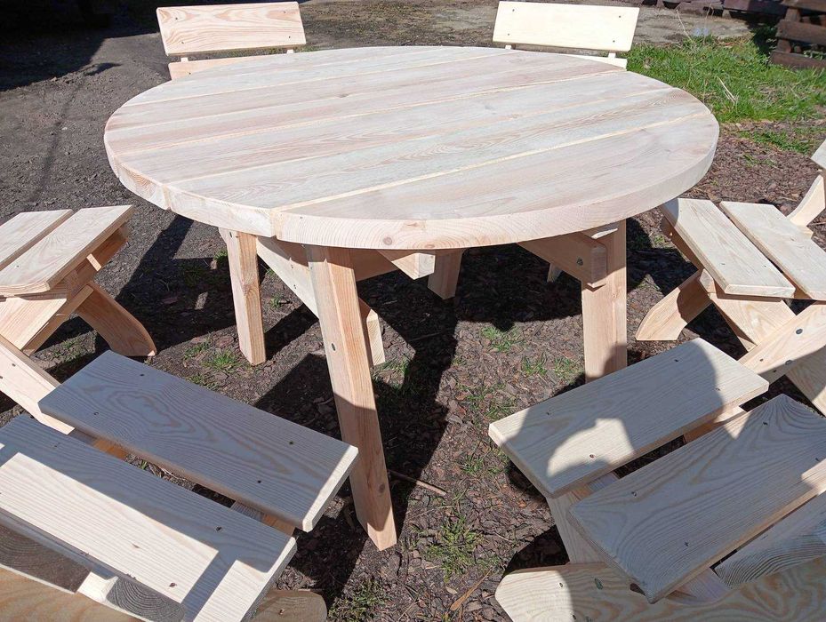 Meble ogrodowe duże, stół okrągły, 6 krzeseł, promocja !!! Od ręki!!!