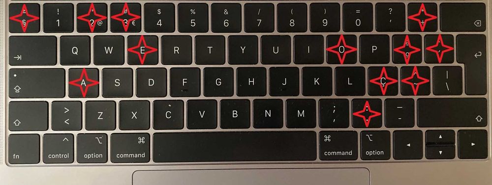 Teclas Macbook Pro Retina A1706/A1707/A1708
