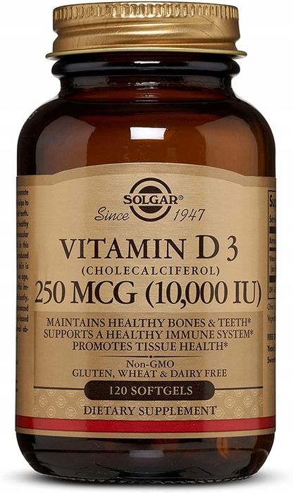 solgar witamina d3 10000 iu 120 kapsułek softgels 250mcg