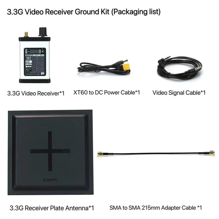 Комплект RUSHFPV 3.3GHz VRX  для FPV без запису на карту